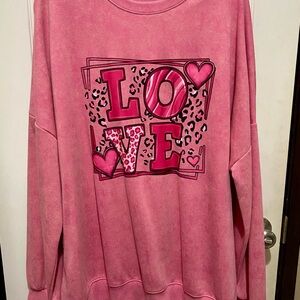 Pink Love Graphic Sweater